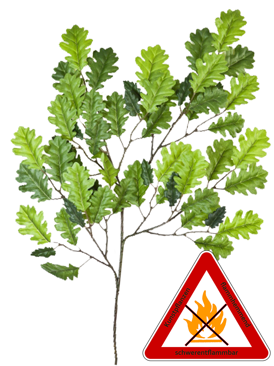 Eichen Zweig künstlich ca.60 cm, permanent schwerentflammbar.